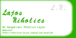 lajos miholics business card